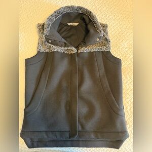 The North Face Black Vest with Gray Fur Trim